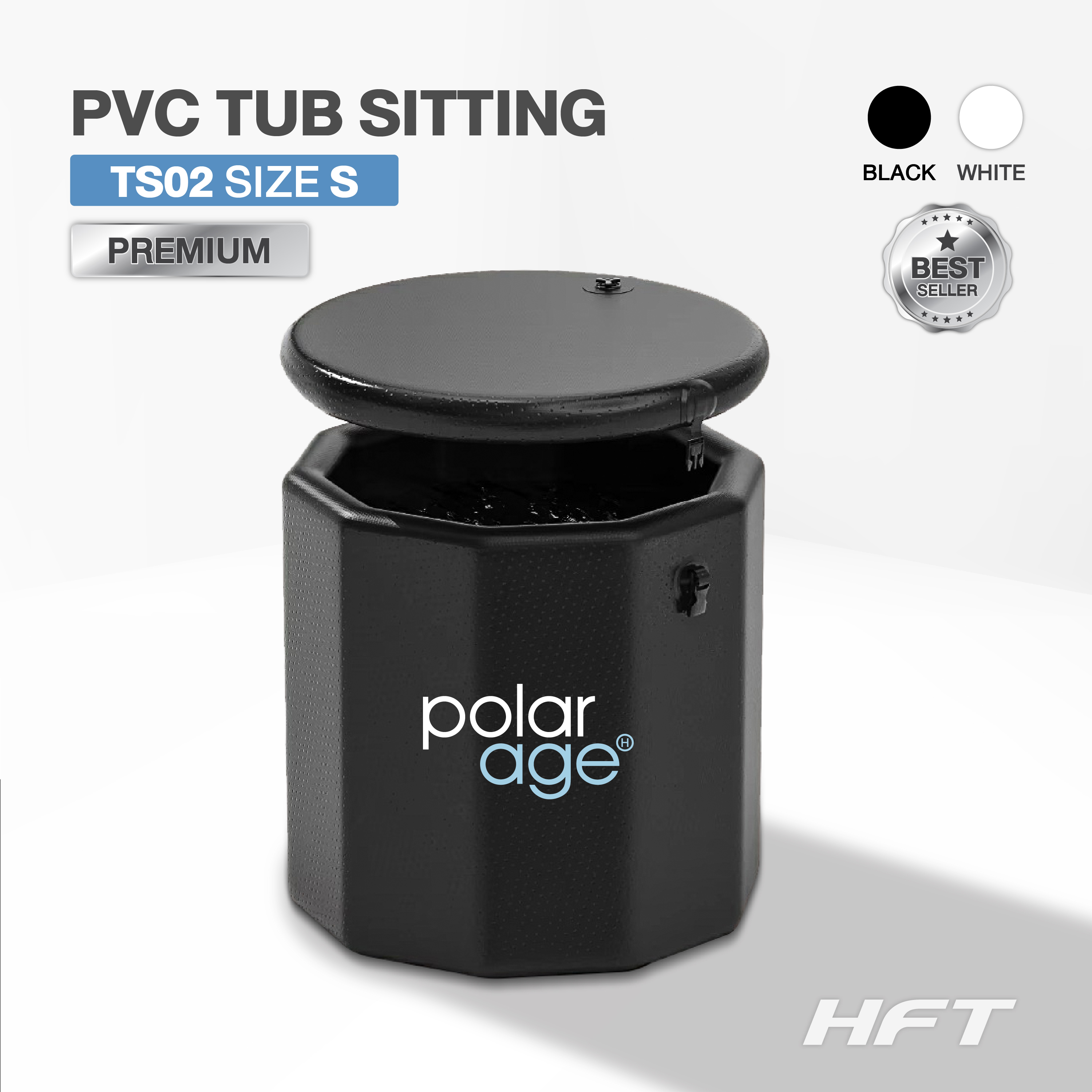 อ่างแช่น้ำเย็น HOMEFITTOOLS รุ่น PVC TUB SITTING แบบนั่ง ทรงเหลี่ยม แบบเป่าลม ICE BATH_1